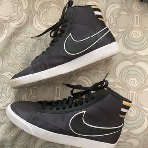 Nike black satin high tops, like new
